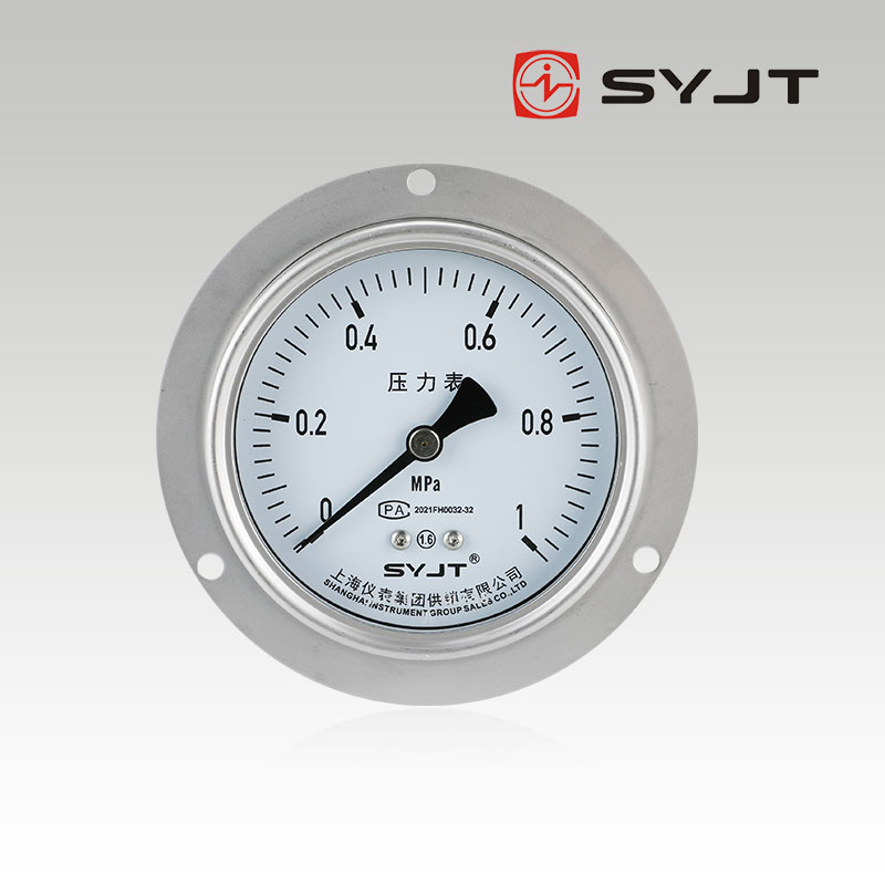 Y-103BF軸向帶邊不鏽鋼壓力表